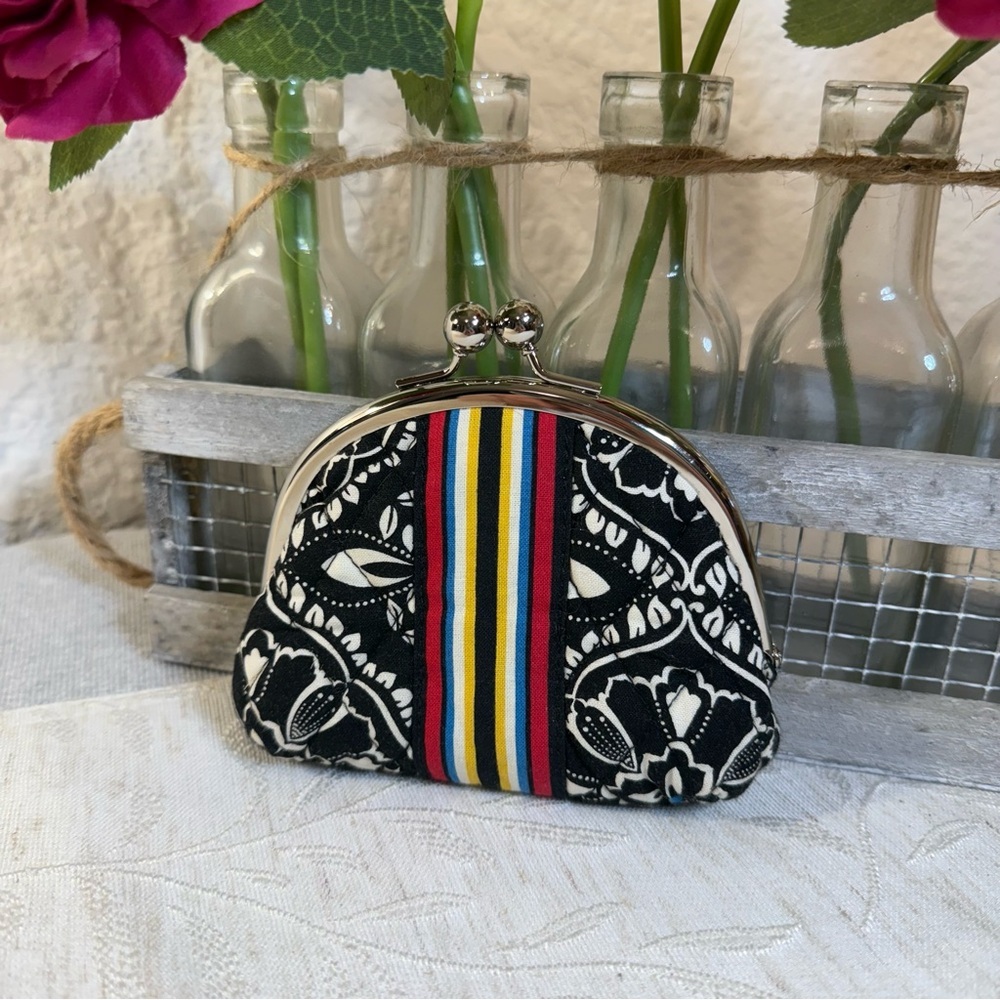 Vera Bradley Barcelona Double Kiss Kisslock Coin Purse. Multi-color - Picture 2 of 7